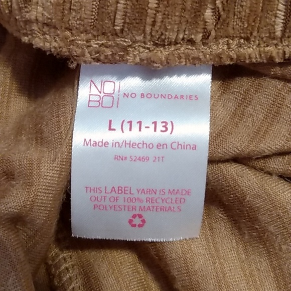 No Boundaries Women's Size Large Velvet Brown Pants - Picture 3 of 5